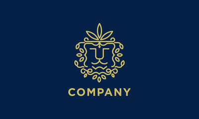 elegant cannabis logo design vector 
