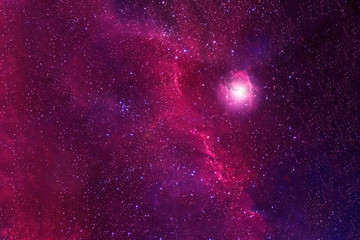 Beautiful pink cosmic nebula in deep space. Elements of this image were furnished by NASA.