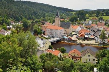 Village of Rozmberk, Southern Bohemia, Czech republic, August 2019