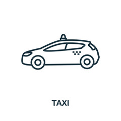 Taxi icon from airport collection. Simple line Taxi icon for templates, web design and infographics