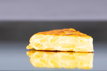 Delicious slice of freshly made spanish omelet