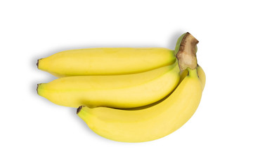 Bunch of ripe bananas on wihte isolated background