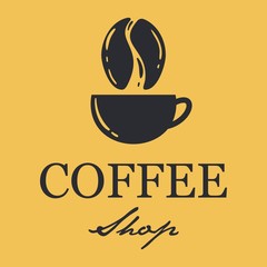 coffee shop logo vector with a hipster vintage style