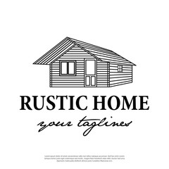 logo vector illustration vintage rustic cabin