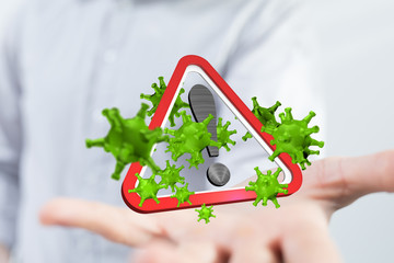 Coronavirus or Flu virus - Microbiology And Virology Concept.
