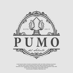 pumo vector logo with hand drawn emblem style