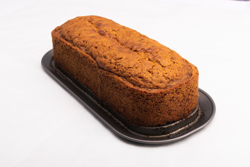 Carrot cake freshly brewed in an oven tray