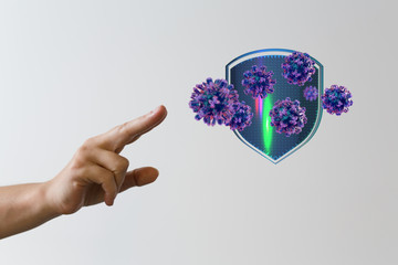 mikro digital epidemic corona virus nCoV , Novel Coronavirus 19-NCP. nCoV denoted is single-stranded RNA virus 3d.