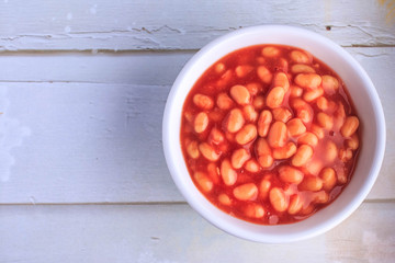 Baked Beans in Tomato Sauce. British Baked Beans.