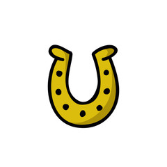 horseshoe doodle icon, vector illustration