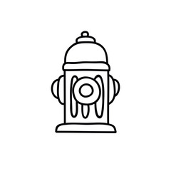 fire hydrant doodle icon, vector illustration