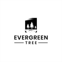 evergreen , tree , pine logo design