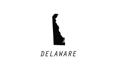 Delaware map outline USA state shape country