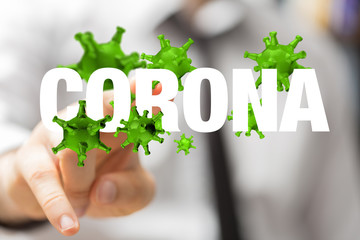 contagious coronavirus pandemic, dangerous virus outbreak 3d.