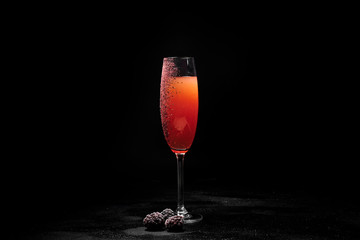 cocktail on a black background, assorted cocktails, minimalism in cocktails