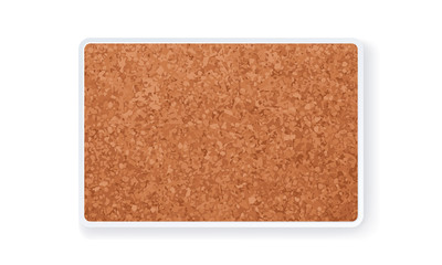 Blank Cork board on white background. Empty notice board. Cork board texture