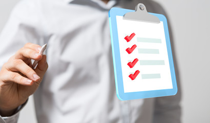 Digital checklist or todo-list displayed .