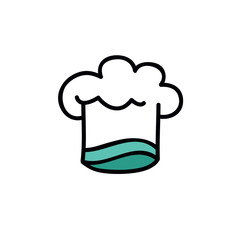 chef hat doodle icon, vector illustration
