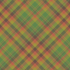 Seamless pattern in great discreet swamp and dark green, bright orange and brown  colors for plaid, fabric, textile, clothes, tablecloth and other things. Vector image. 2
