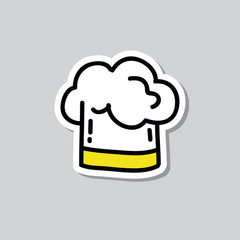 chef hat doodle icon, vector illustration