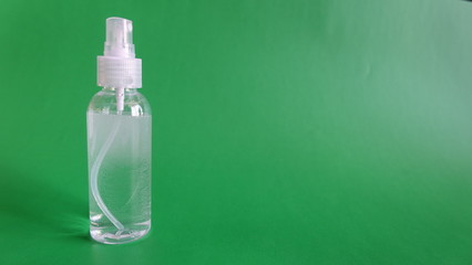 Antiseptic Spray Bottle Against Green Screen Bottle
