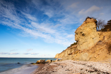 Cloud winter day over coastal landscape, Gotland Sweden