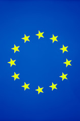 European Union flag near plan photo