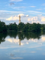 Minaret in park near to castle