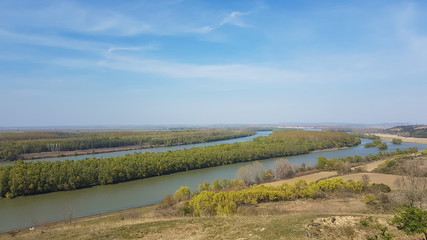 Fototapeta na wymiar beautiful landscape of Danube River in narural rezerve of Danube Delta