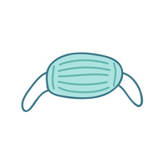 Naklejka premium medical mask doodle icon, vector illustration