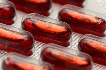 Close up krill oil pills 