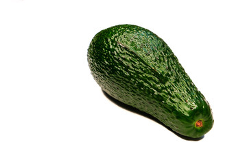 Green avocado on white background