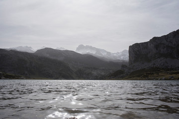 Covadonga lakes (Ercina) and Picos de Europa mountains
