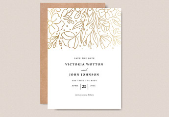 Boho Floral Save the Date Card