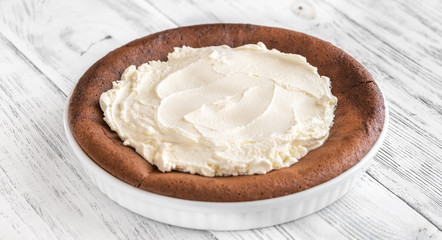 Chocolate pie with mascarpone
