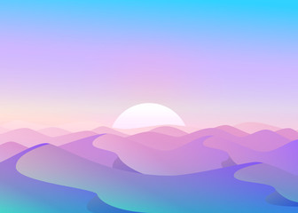 Desert dunes vector egyptian landscape background. Sand in nature illustration