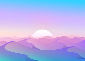Keuken spatwand met foto Purper Desert dunes vector egyptian landscape background. Sand in nature illustration  © Yurii