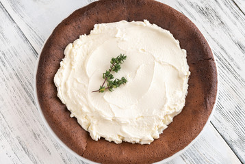 Chocolate pie with mascarpone cream