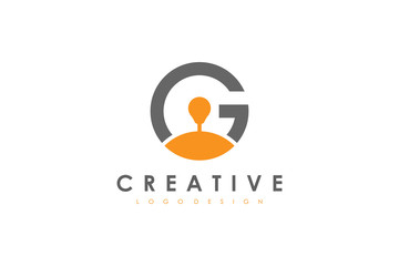 Electric Logo. Initial Letter G with Bulb Icon inside. Flat Vector Logo Design Template Element.