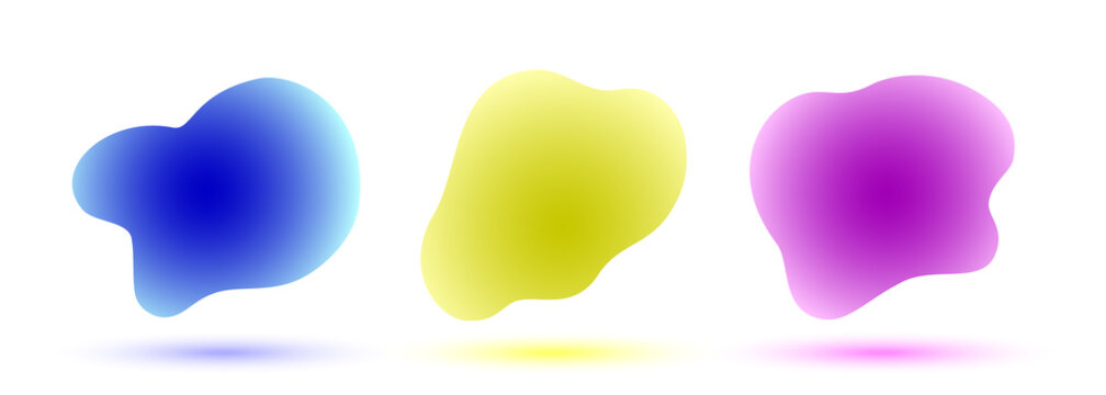 Set of abstract liquid shapes on white background. Modern banners of flud flow waves. Vector illustration.
