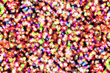 Glamour glitter texture. Magic sky background. Colorful bokeh shine. Vibrant color glowing grain spots texture for graphic design. 