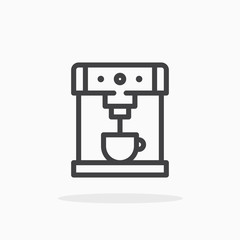 Coffee machine icon in line style. Editable stroke.