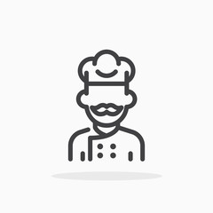 Chef icon in line style. Editable stroke.