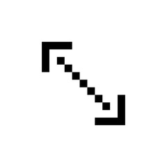 Fototapeta premium size and arrow icon. Perfect for application, web, logo, game and presentation template. icon design pixel art and line style