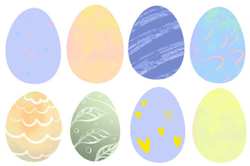 Isolated Easter eggs, Happy Easter day clip art for your design