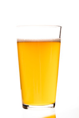 Glass of Ice Cold Beer Isolated on White