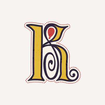K letter logo in true celtic knot-spiral style.