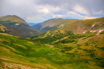 Naklejka premium Beautiful Landscape Rocky Mountains green valley Estate Park Colorado USA