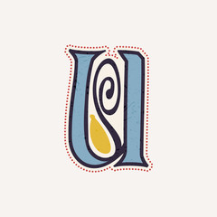 U letter logo in true celtic knot-spiral style.