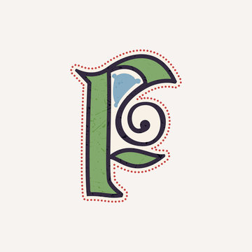 F letter logo in true celtic knot-spiral style.